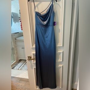 Blue one shoulder Bridesmaid Dress new with tags